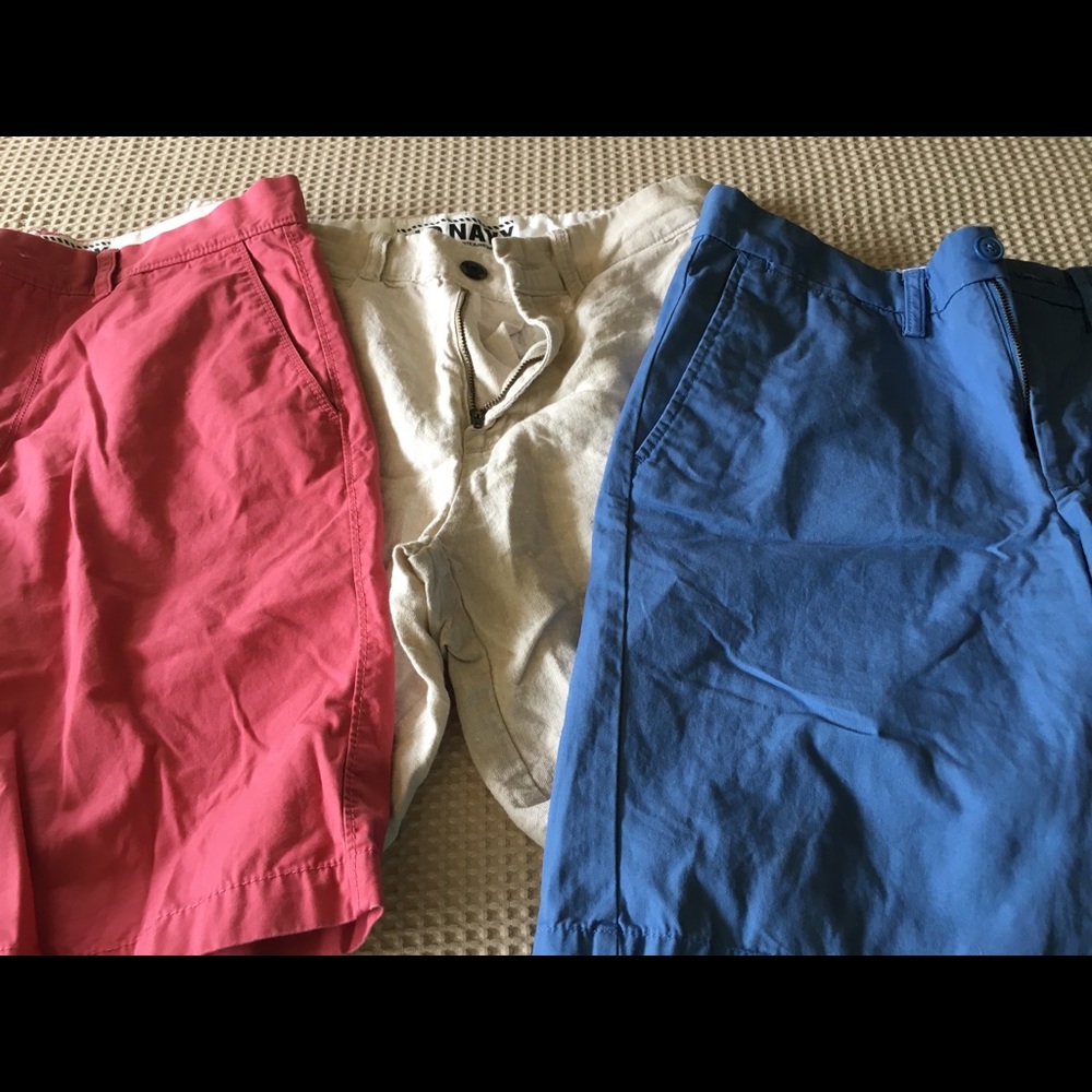 Set/3 Old Navy Men’s Shorts Red Blue Khaki 29